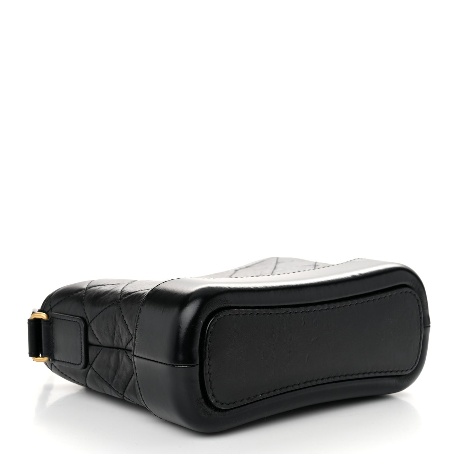 Aged Calfskin Quilted Small Gabrielle Hobo Black