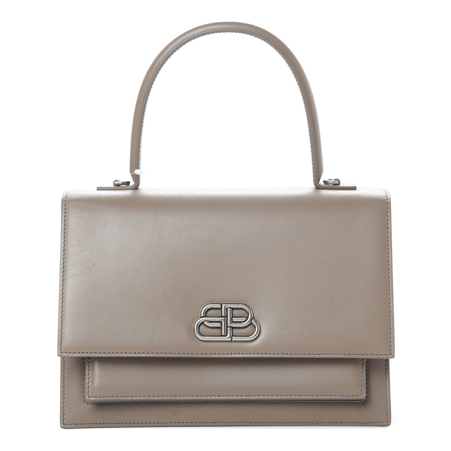 Balenciaga Box Calfskin Medium Sharp Top Handle Bag Mink Grey 1 of 16