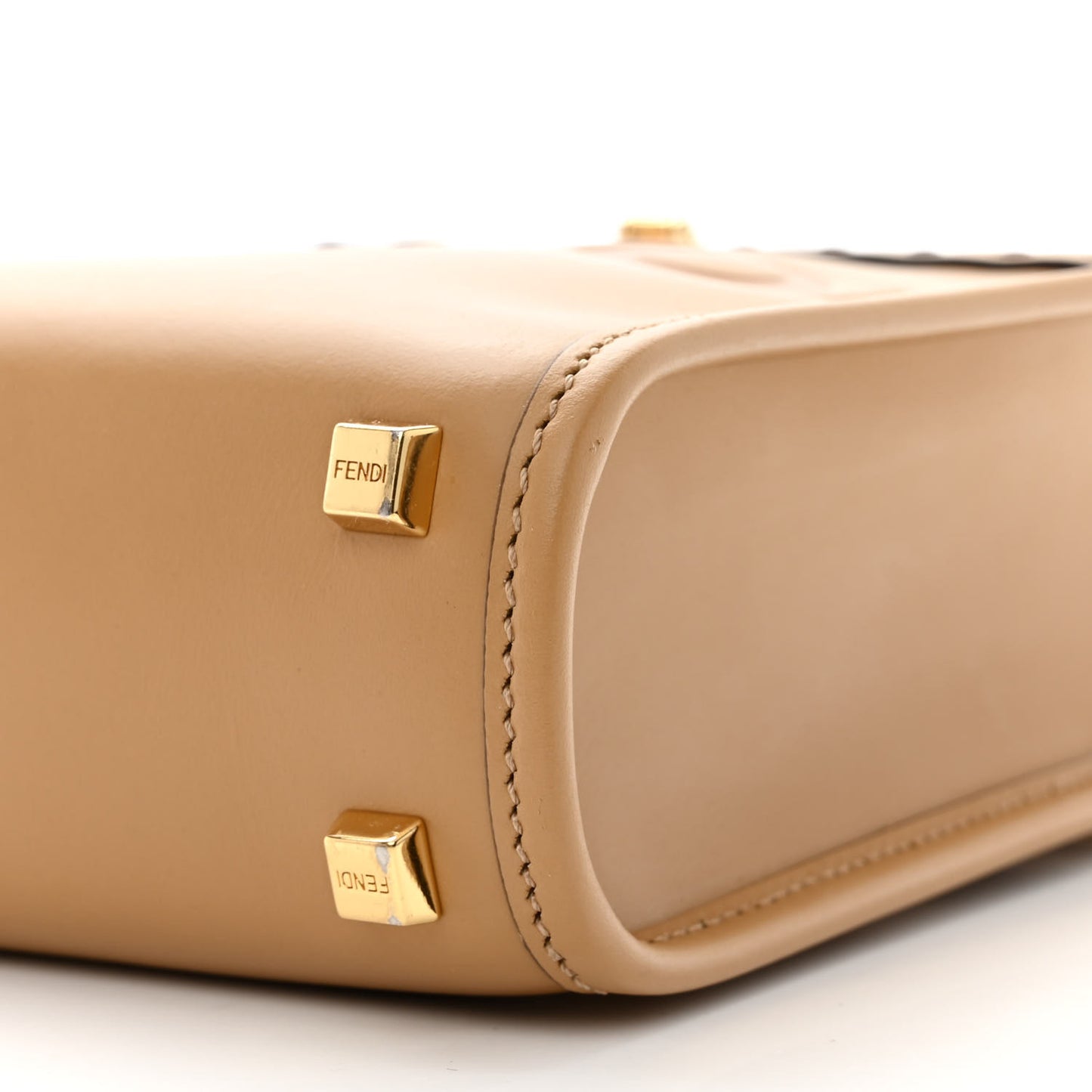 Vitello King Plexiglass Logo Embossed Mini Fendi Sunshine Shopper Tote Miele Scuro