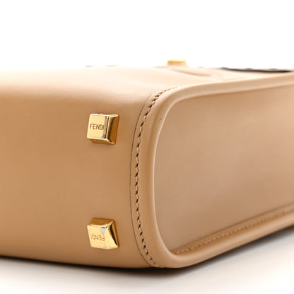 Fendi Vitello King Plexiglass Logo Embossed Mini Fendi Sunshine Shopper Tote Miele Scuro 10 of 13