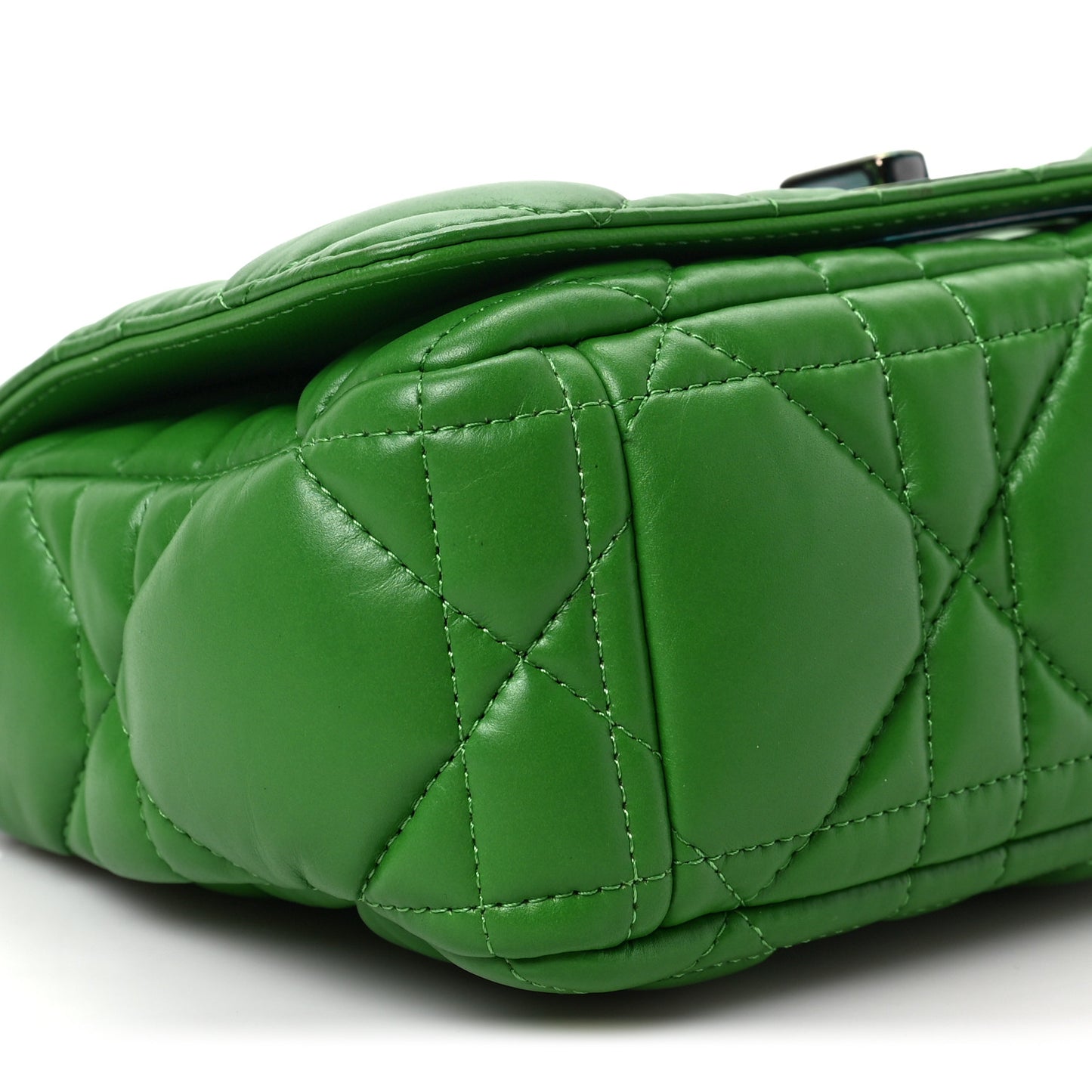 Calfskin Macrocannage Mini Caro Bag Green