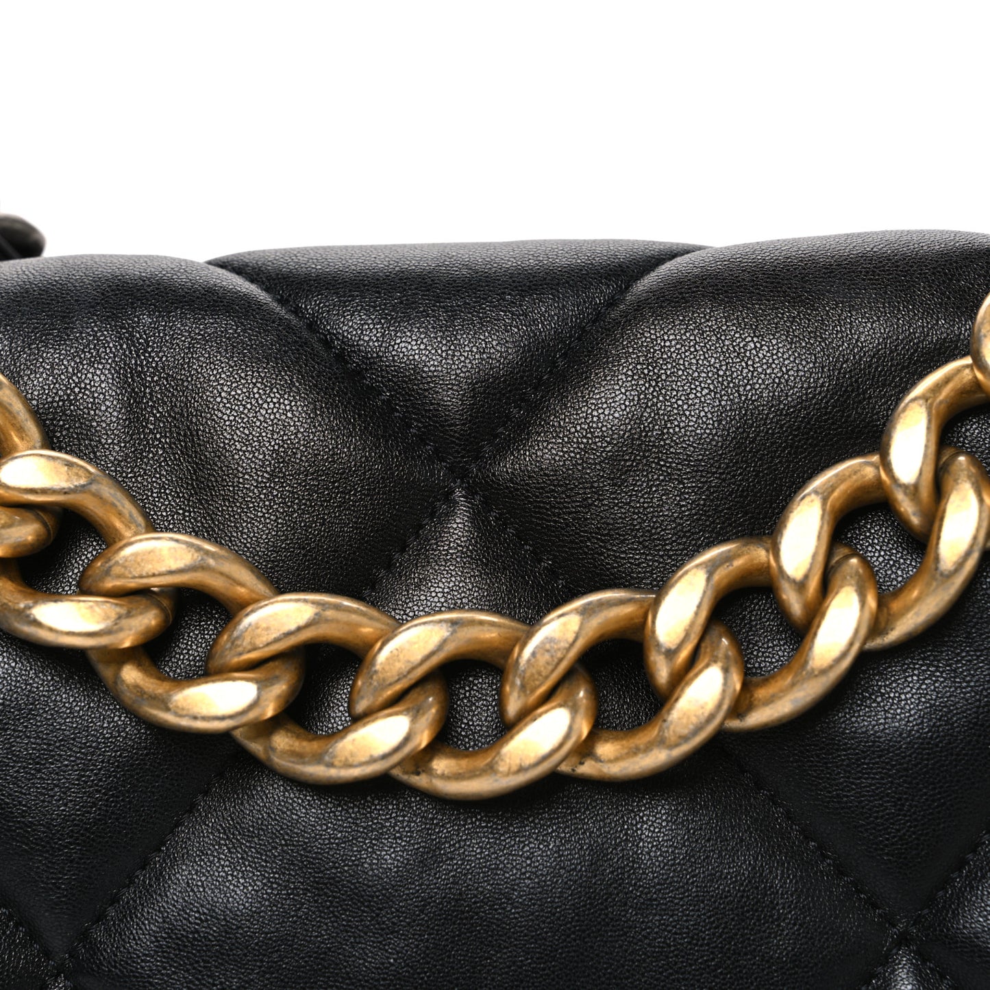 Lambskin Quilted Large Chanel 19 Flap Black