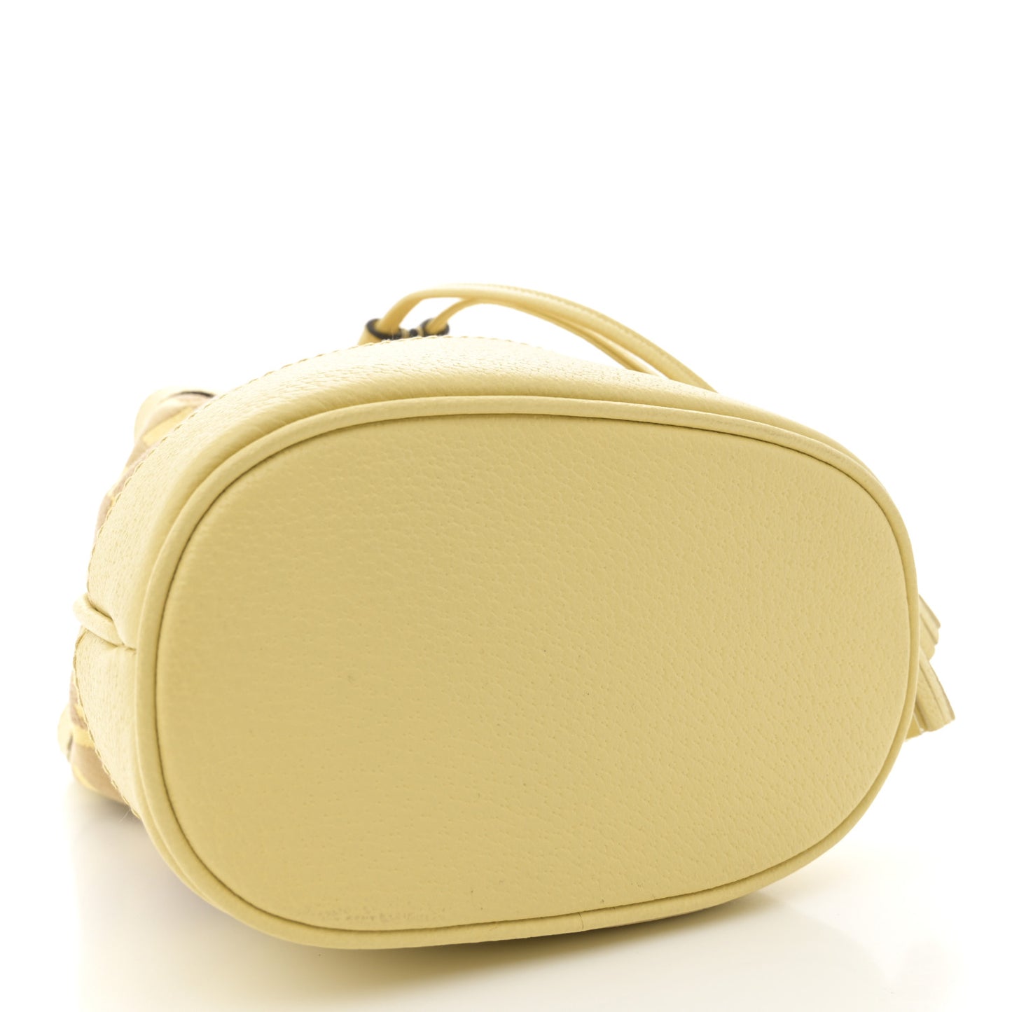 Monogram Jumbo GG Textured Dollar Calfskin Mini Ophidia Bucket Bag Beige Banana