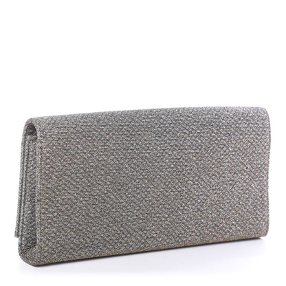 Saint Laurent Metallic Canvas Woven Classic Monogram Kate Tassel Clutch Silver Gold 2 of 7