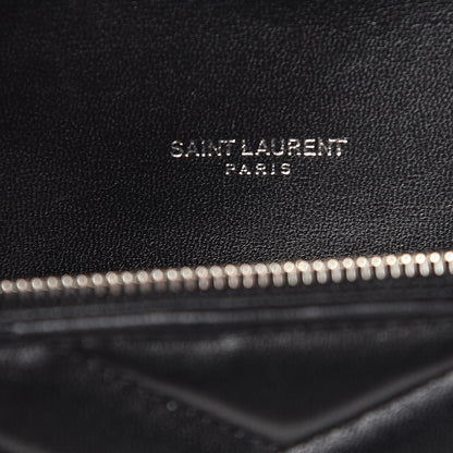 Saint Laurent Lambskin Y Quilted Monogram Large Loulou Flap Wallet Black 8 of 9