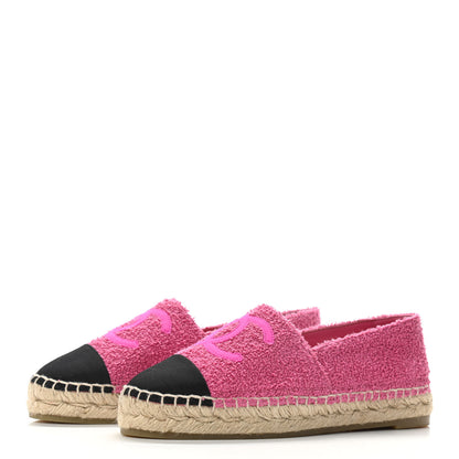 Chanel Tweed CC Espadrilles 37 Dark Pink Black 3 of 8