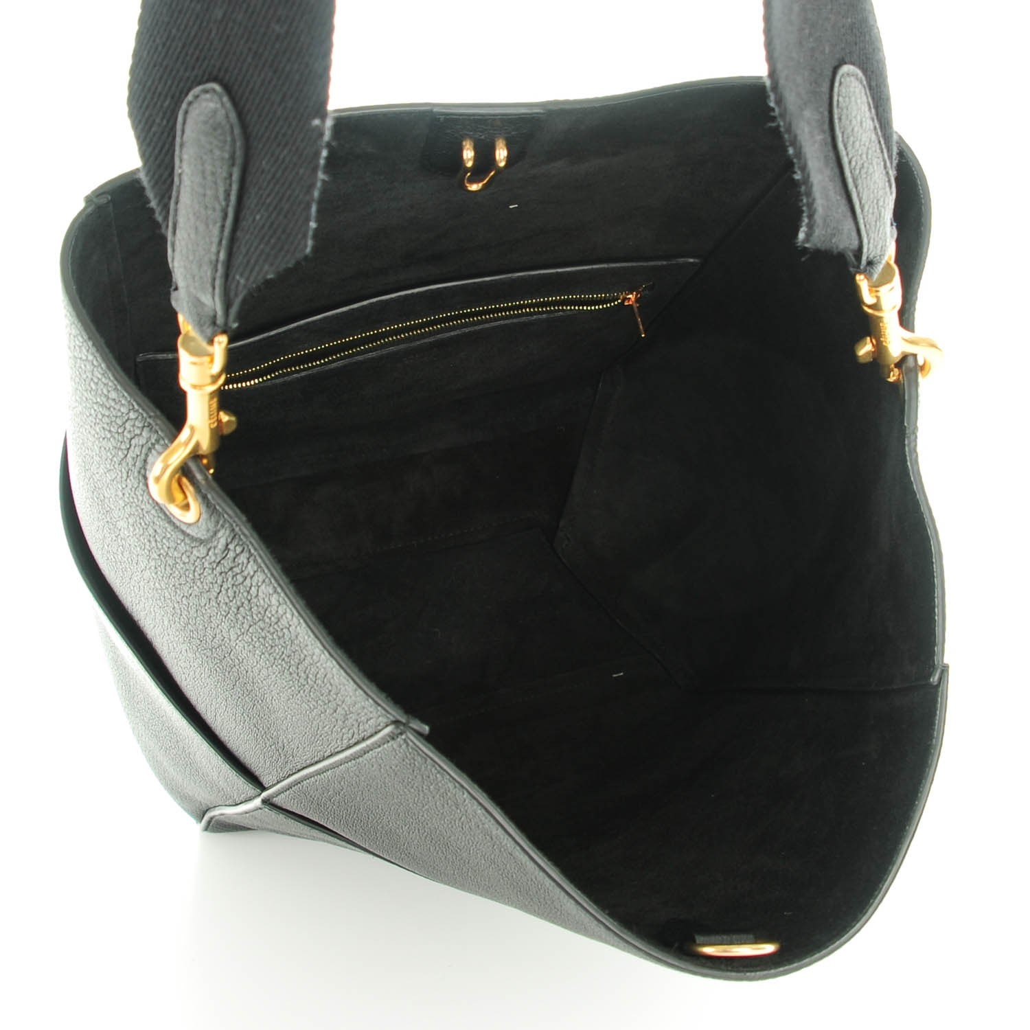Celine Goatskin Sangle Bucket Bag Black 5 of 6