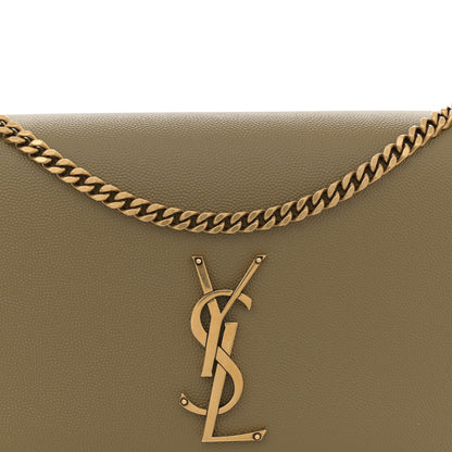 Saint Laurent Grain De Poudre Medium Monogram Kate Satchel Hazel Green 8 of 11