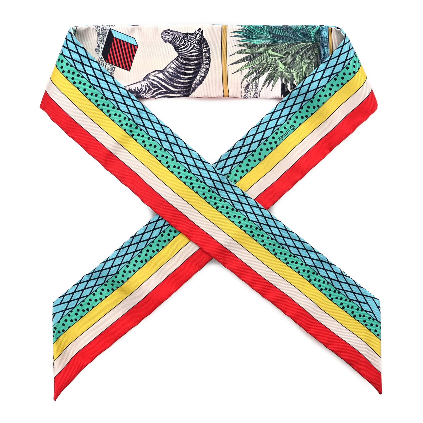 Silk Twilly Grand Theatre Nouveau Ivoire Turquoise