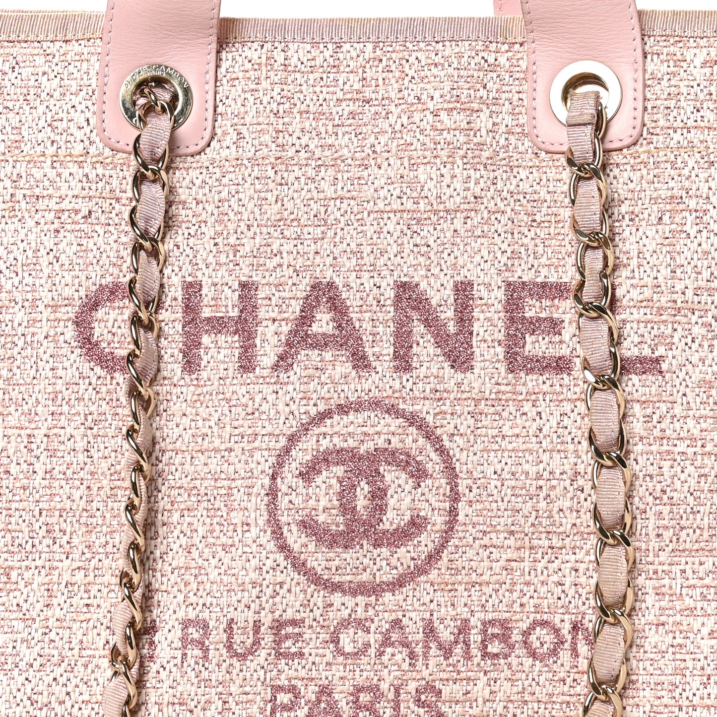 Lurex Boucle Deauville Medium Tote Pink