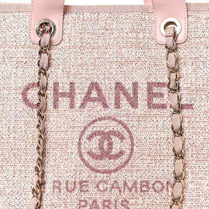 Chanel Lurex Boucle Deauville Medium Tote Pink 7 of 9