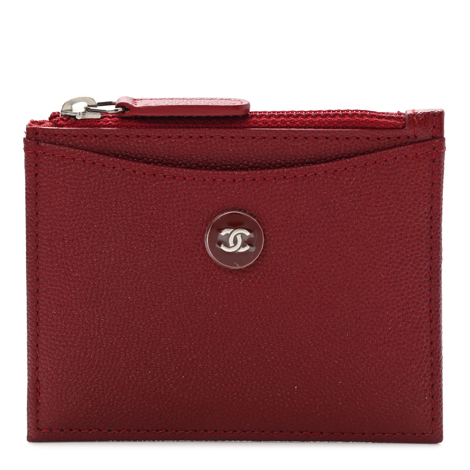 Chanel Caviar CC Zip Card Holder Red 1 of 7