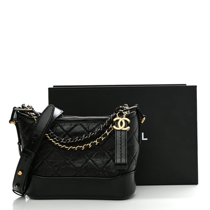 Chanel Aged Calfskin Quilted Small Gabrielle Hobo Black 12 of 12