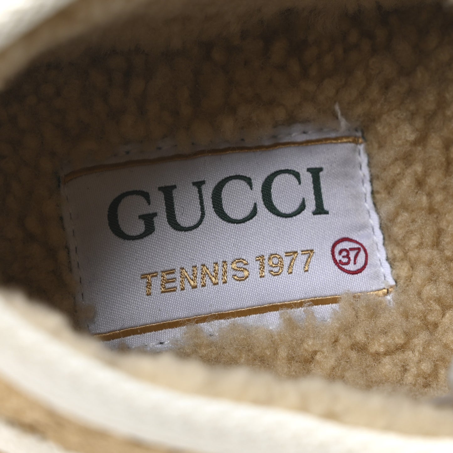 GG Monogram Suede Womens 1977 Tennis Platform 52mm Sneakers 37 Butterscotch Mystic White