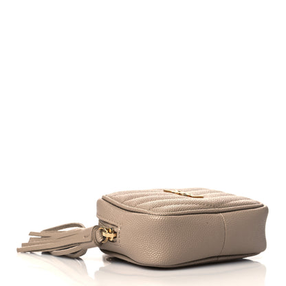Saint Laurent Grain De Poudre Matelasse Monogram Baby Lou Camera Bag Dark Beige 4 of 11