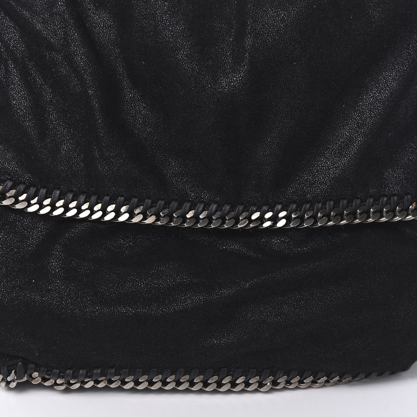 Chamois Shiny Dotted Falabella Bucket Bag Ruthenium