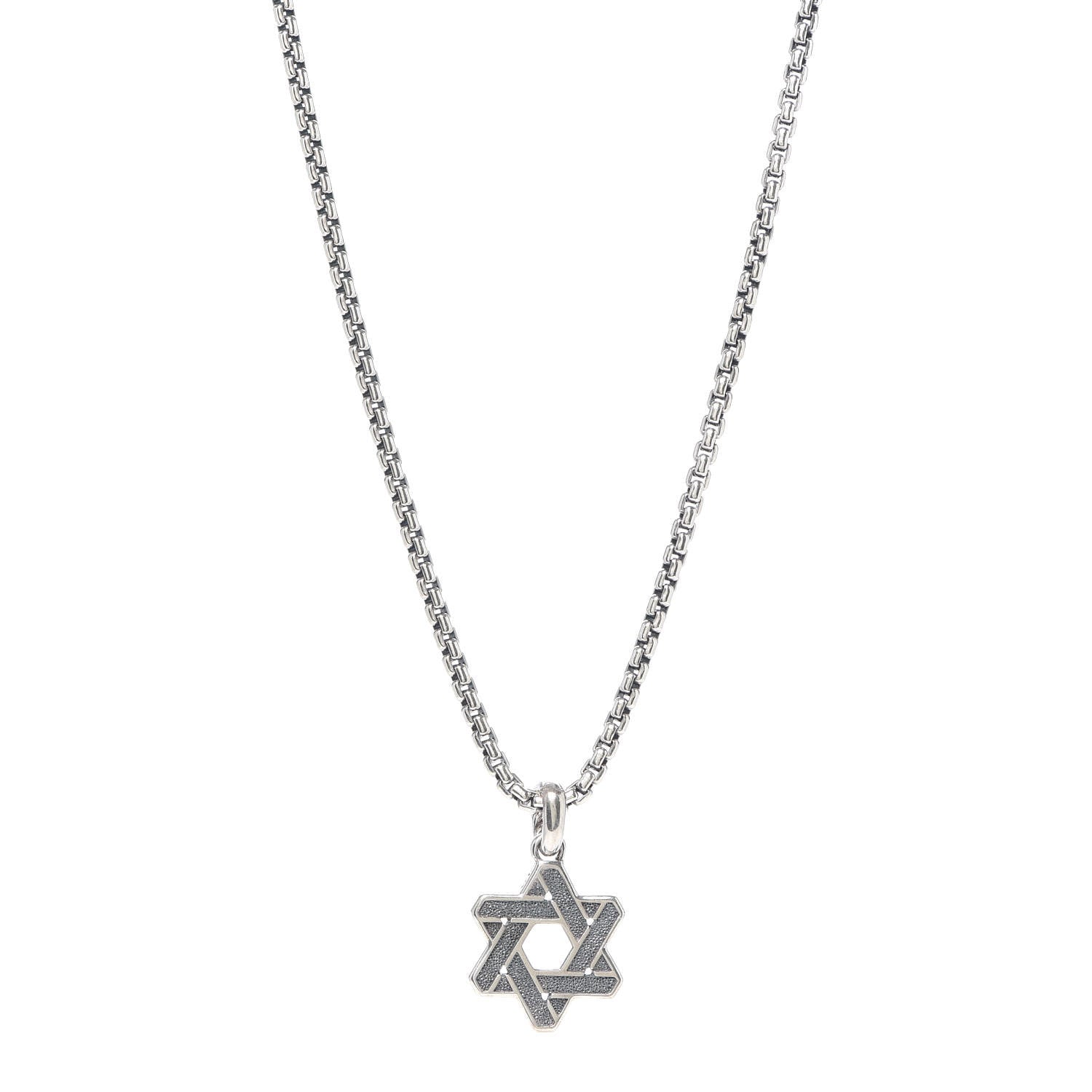 David Yurman Sterling Silver Star of David Pendant Necklace 1 of 5