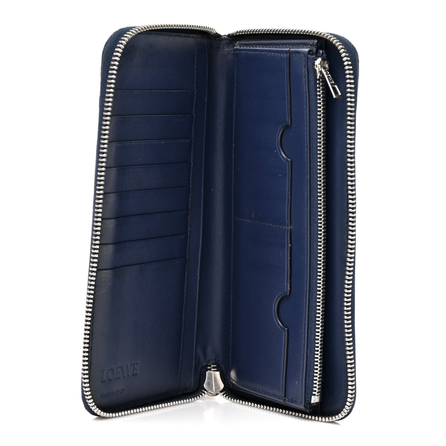 Loewe Calfskin Embossed Repeat Puzzle Zip Around Wallet Blue 5 of 10
