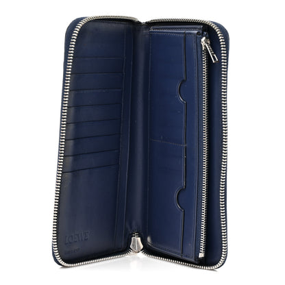 Loewe Calfskin Embossed Repeat Puzzle Zip Around Wallet Blue 5 of 10