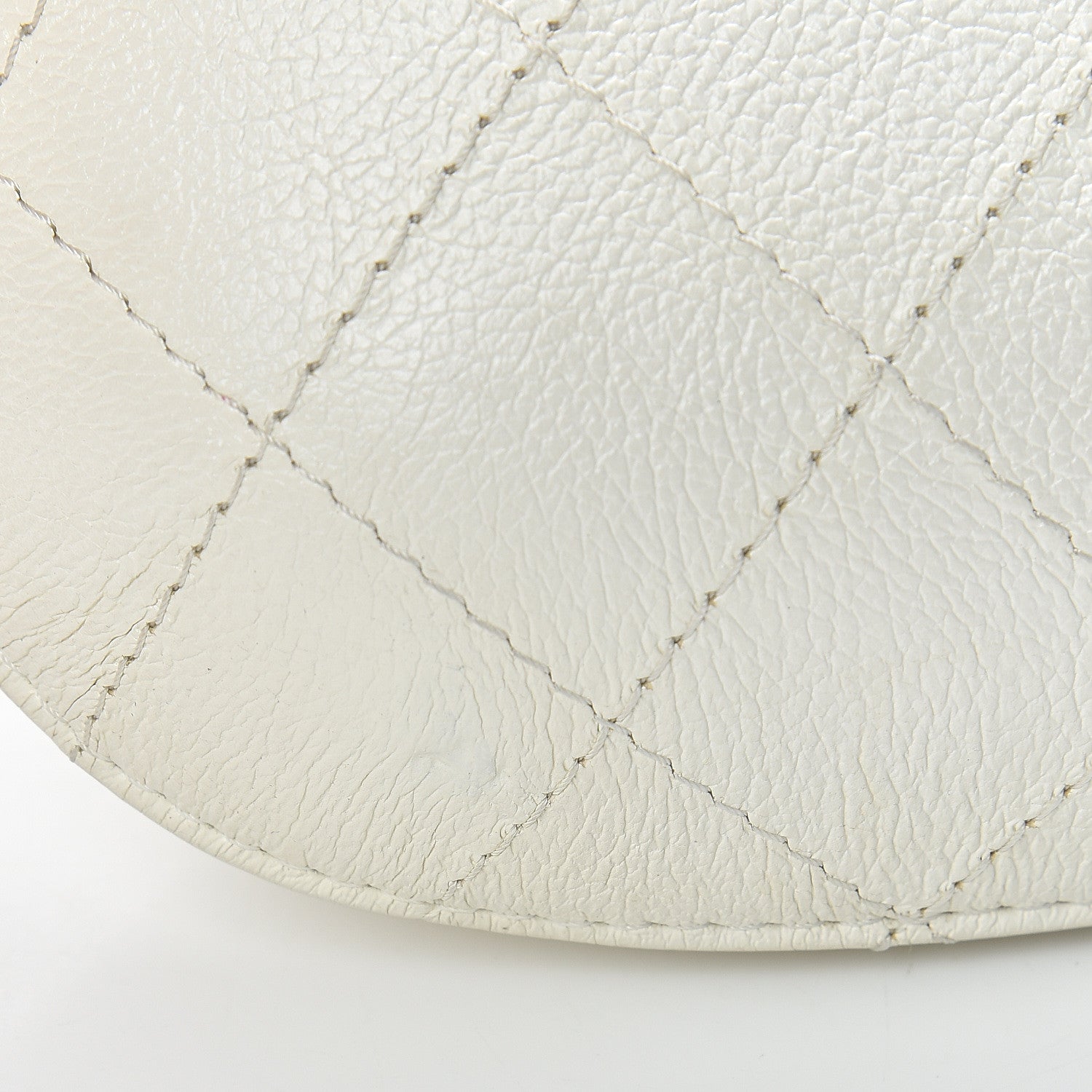 Chanel Aged Calfskin Quilted Small Gabrielle Bucket White 10 of 10