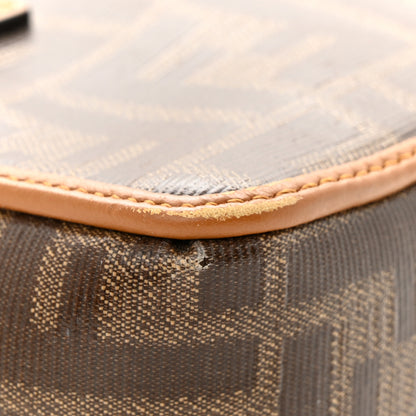 Fendi Glazed Fabric Vitello Century FF 1974 Stamp Patch Mini Boston Box Bag Mogano Panna Caramello 12 of 13