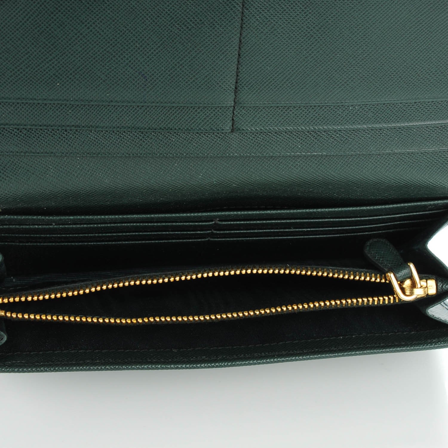 Prada Saffiano Metal Continental Flap Wallet Smeraldo 5 of 8