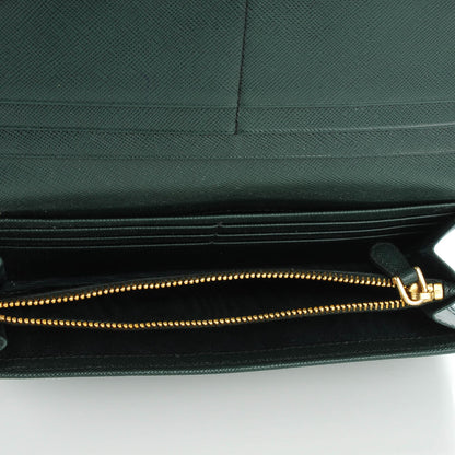 Prada Saffiano Metal Continental Flap Wallet Smeraldo 5 of 8