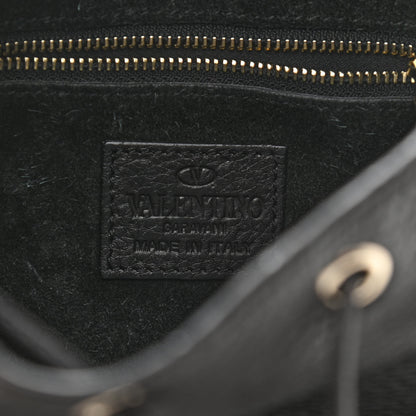 Valentino Garavani Grained Calfskin Rockstud Bucket Bag Black 6 of 12
