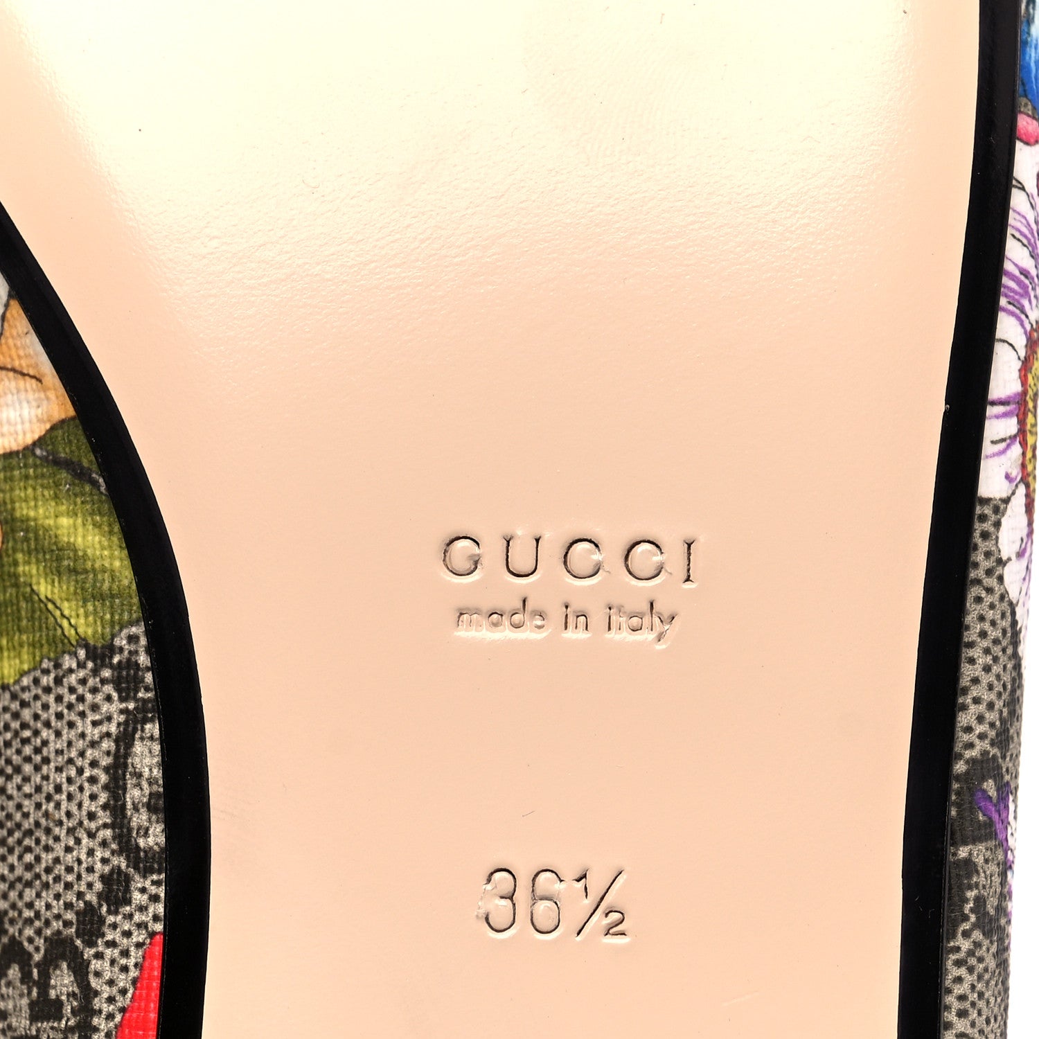 Gucci GG Supreme Monogram Flora Womens Princetown Slippers 36.5 Beige Ebony Multicolor Rosso 6 of 8