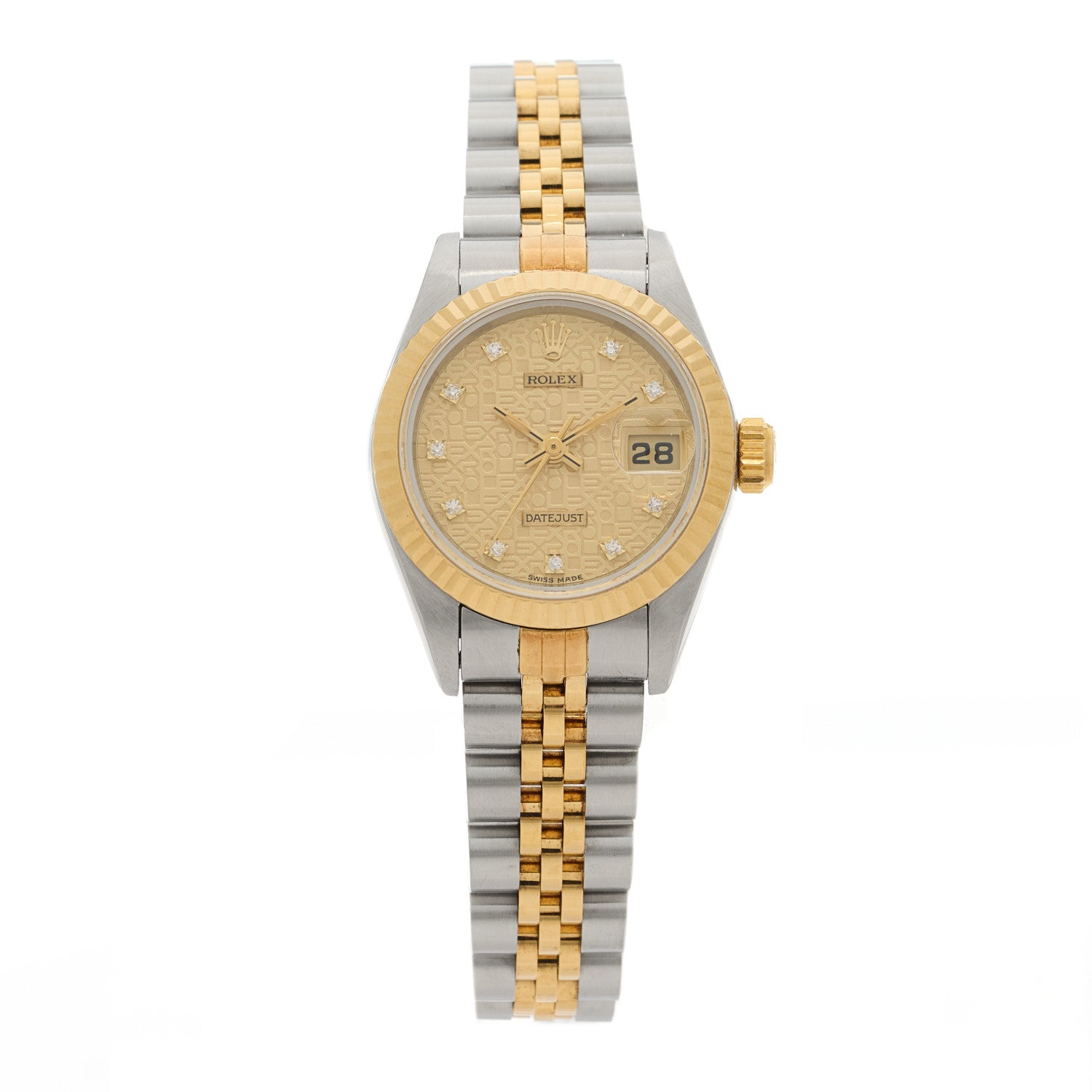 Rolex Stainless Steel 18K Yellow Gold Diamond 26mm Oyster Perpetual Datejust Watch Champagne Jubilee 69173 1 of 5