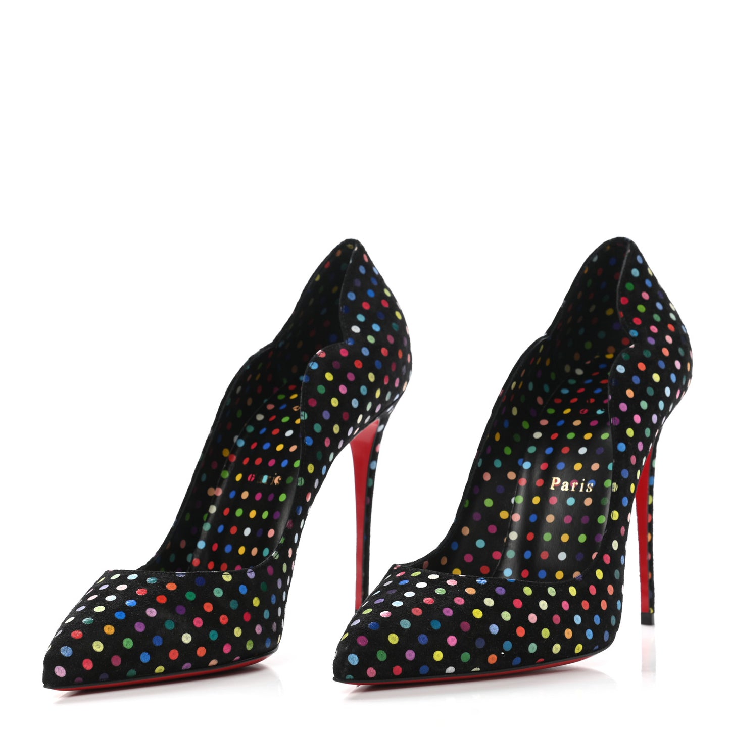 Suede Polka Dot Hot Chick 100 Pumps 40 Black Multicolor