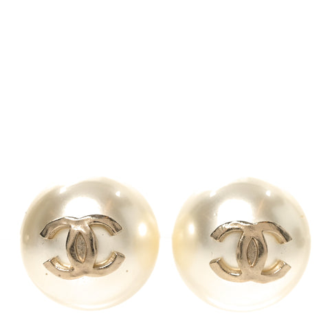 Pearl CC Large Earrings Gold