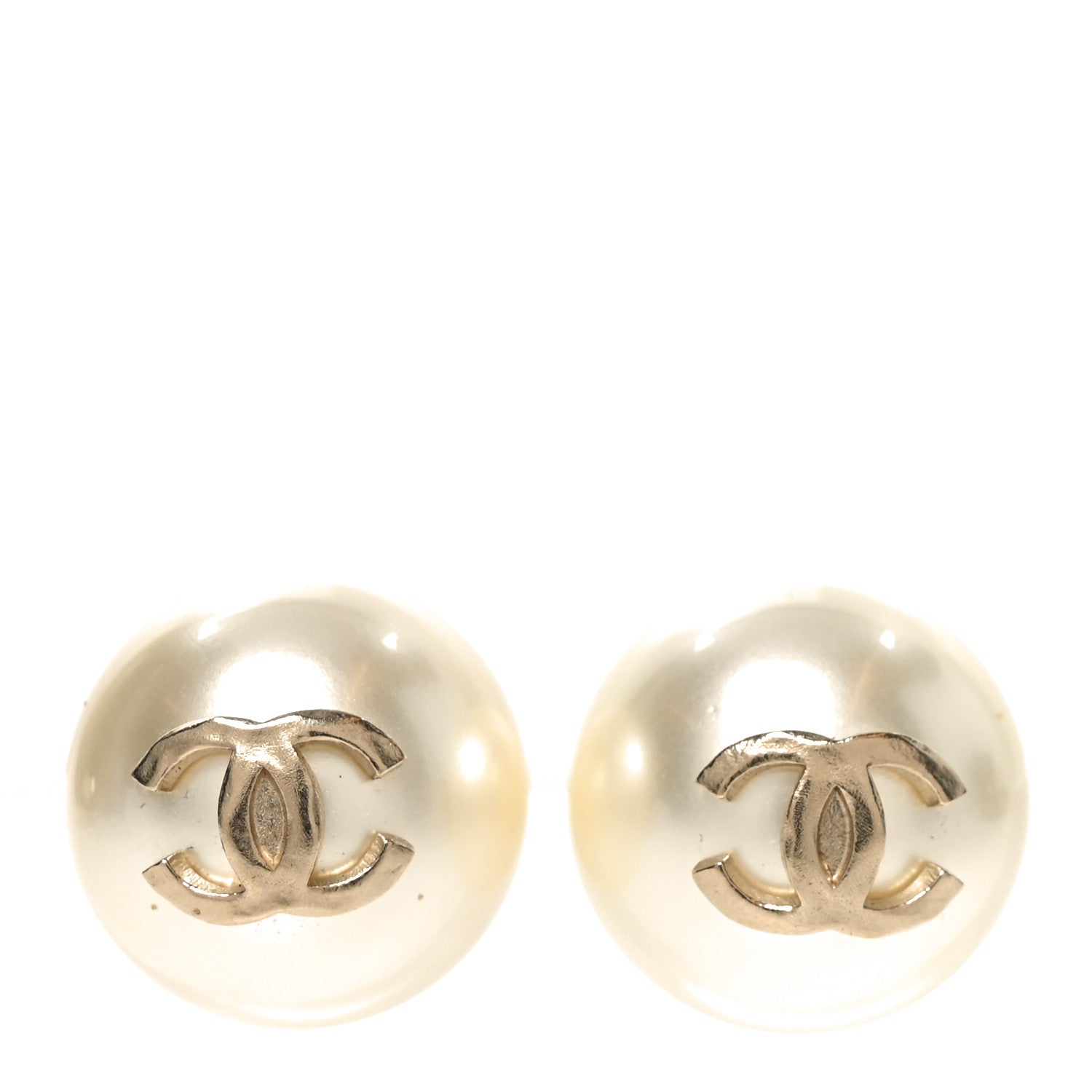 Chanel Pearl CC Large Earrings Gold 1 of 5