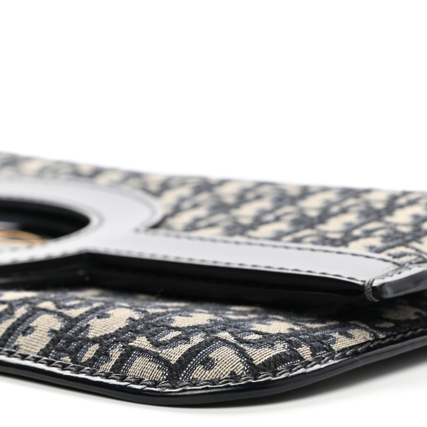 Oblique Fold Over Clutch Blue
