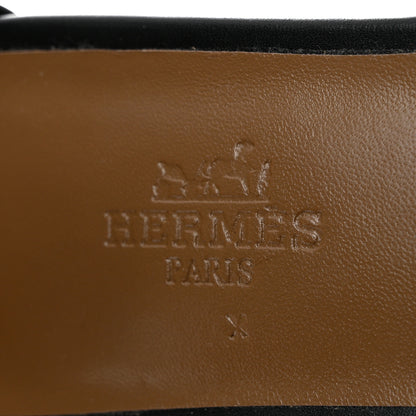 Hermes Heritage Calfskin Baia Sandals 37 Black 8 of 10