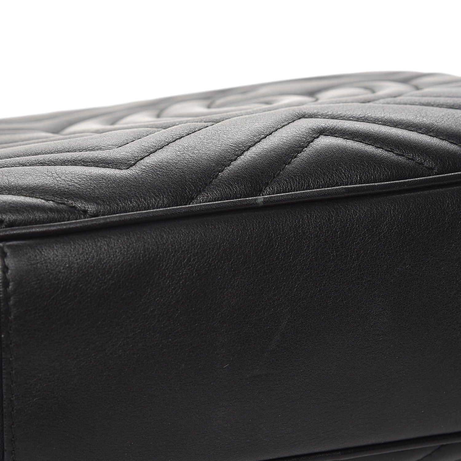 Gucci Calfskin Matelasse Medium GG Marmont Chain Shoulder Bag Black 11 of 11