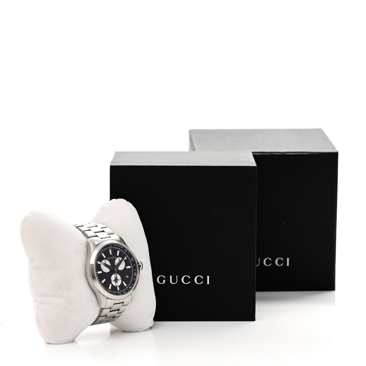 Gucci Stainless Steel 44mm G-Timeless Bee Chronograph Quartz Watch Black 5 of 5