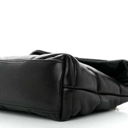 Saint Laurent Lambskin Quilted Toy Loulou Puffer Monogram Chain Satchel Black 10 of 11