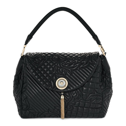 Versace Barocco Quilted Nappa Altea Vanitas Satchel Black 1 of 11
