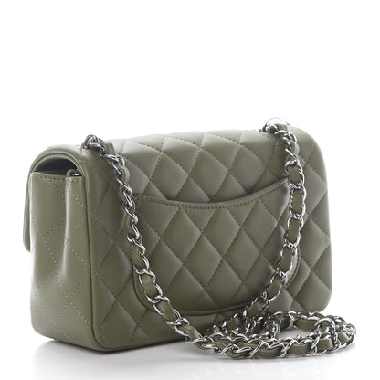 Chanel Lambskin Quilted Mini Rectangular Flap Green 2 of 8