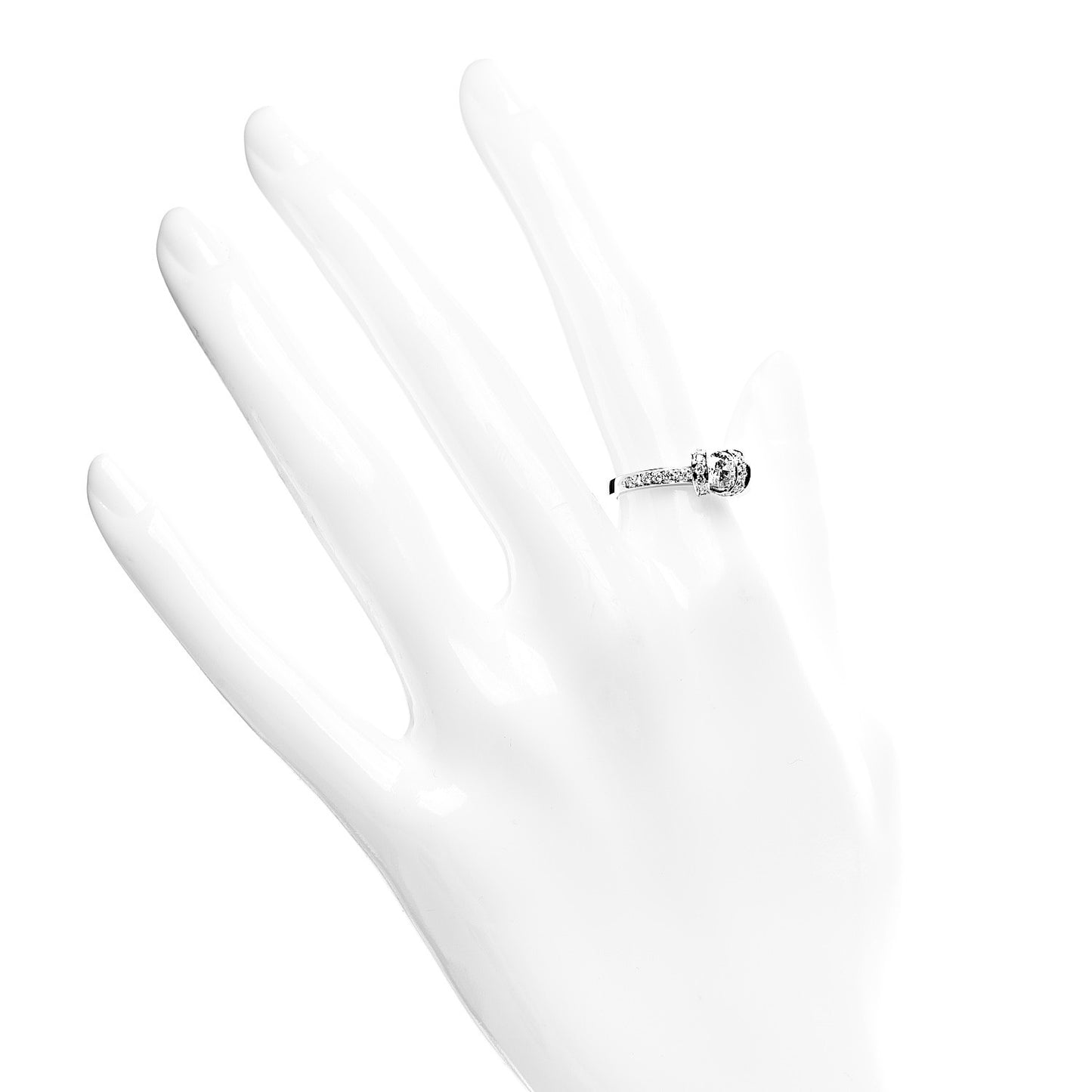 Platinum Diamond .45ct Ribbon Engagement Ring 51/5.75