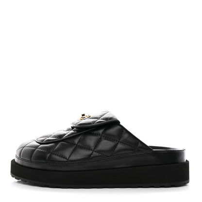 Chanel Lambskin Quilted CC Turnlock Mules 38 Black 1 of 11