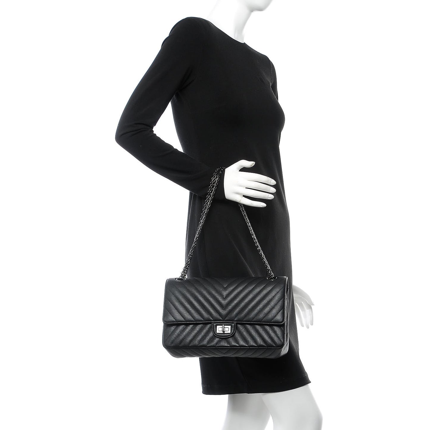 Sheepskin Chevron Quilted 2.55 Reissue 226 Flap So Black