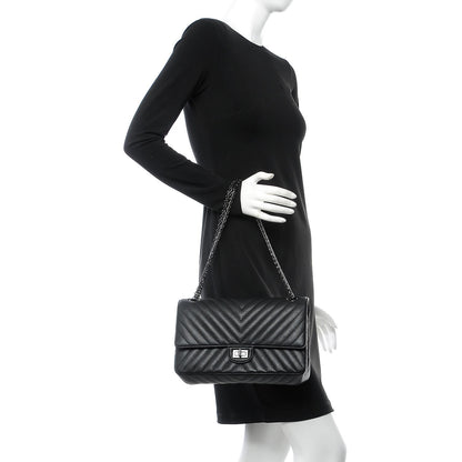Chanel Sheepskin Chevron Quilted 2.55 Reissue 226 Flap So Black 3 of 9