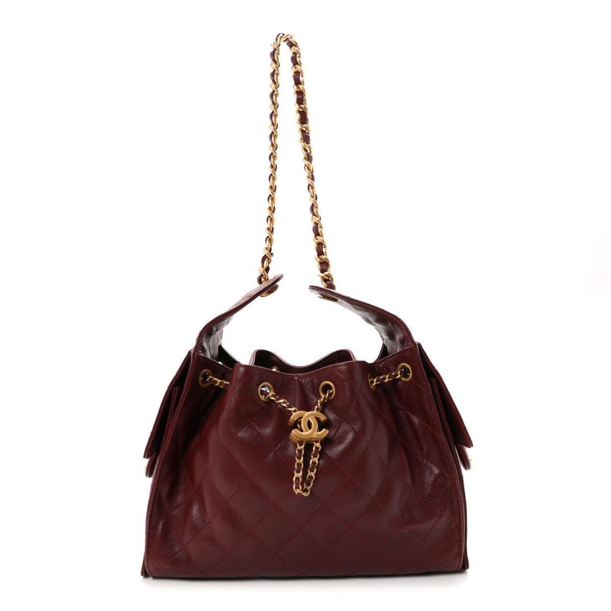 Chanel Caviar Quilted Small Chanel 25 Handbag Burgundy 1 of 10