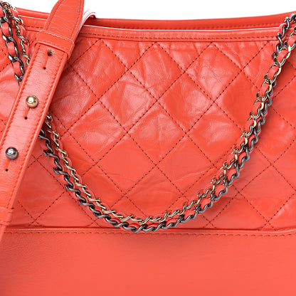 Chanel Aged Calfskin Quilted Medium Gabrielle Hobo Red 10 of 10