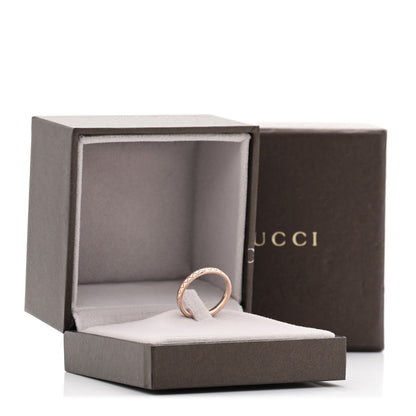 Gucci 18K Rose Gold Diamantissima Band Ring 50 5.25 5 of 5