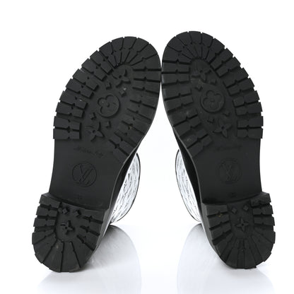 Louis Vuitton Rubber Embossed Monogram Drops Flat Half Boots 39 Black 5 of 7