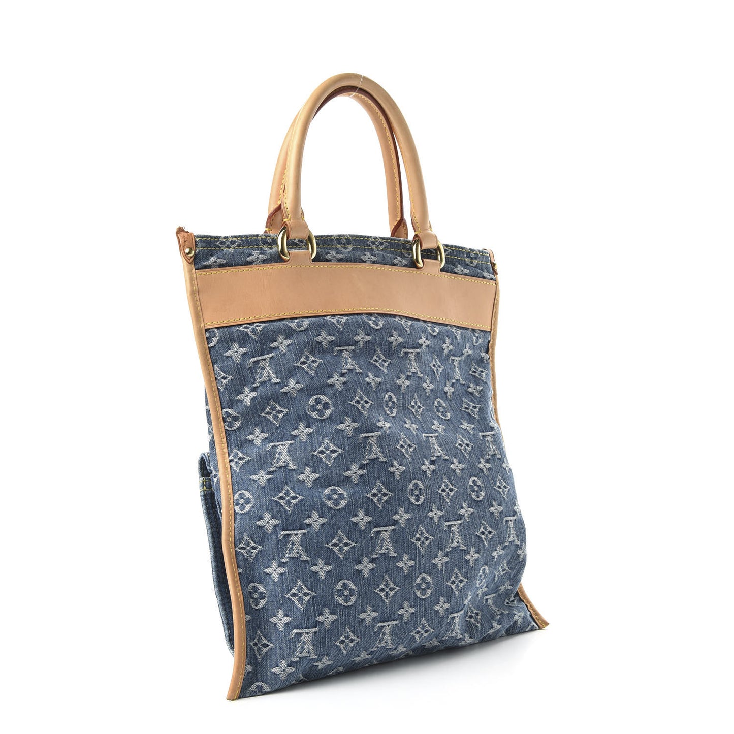 Monogram Denim Sac Plat Blue