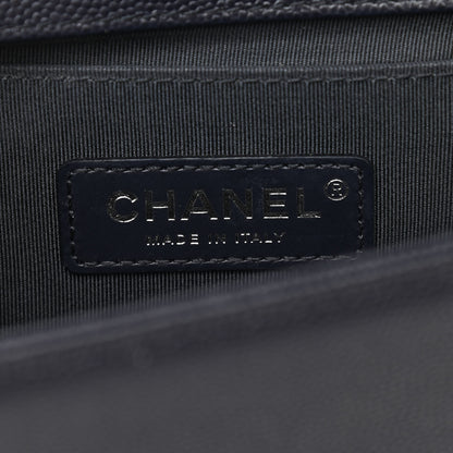 Chanel Caviar Chevron Quilted Medium Boy Flap Black 6 of 12
